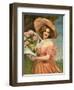 Portrait of a Fair Young Maiden Wearing a Pink Dress-null-Framed Art Print