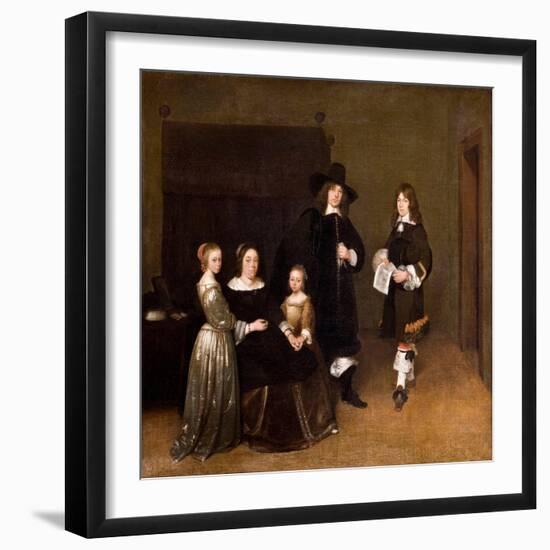 Portrait of a Family, 1656-Gerard ter Borch or Terborch-Framed Giclee Print