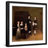 Portrait of a Family, 1656-Gerard ter Borch or Terborch-Framed Giclee Print