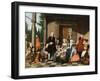 Portrait of a Family Dining on a Portico, a Formal Garden Beyond, 1747-Jan Josef the Younger Horemans-Framed Giclee Print