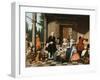 Portrait of a Family Dining on a Portico, a Formal Garden Beyond, 1747-Jan Josef the Younger Horemans-Framed Giclee Print