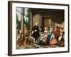 Portrait of a Family Dining on a Portico, a Formal Garden Beyond, 1747-Jan Josef the Younger Horemans-Framed Giclee Print