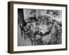 Portrait of a Family of Tuscan Tennat Farmers Sitting around Dinner Table-Alfred Eisenstaedt-Framed Photographic Print