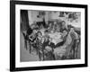 Portrait of a Family of Tuscan Tennat Farmers Sitting around Dinner Table-Alfred Eisenstaedt-Framed Photographic Print