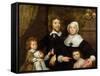 Portrait of a Family, Probably That of Richard Streatfeild, c.1645-William Dobson-Framed Stretched Canvas