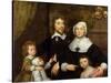 Portrait of a Family, Probably That of Richard Streatfeild, c.1645-William Dobson-Stretched Canvas