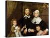 Portrait of a Family, Probably That of Richard Streatfeild, c.1645-William Dobson-Stretched Canvas