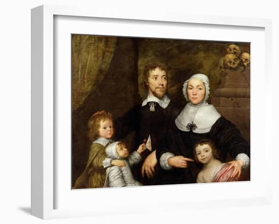 Portrait of a Family, Probably That of Richard Streatfeild, c.1645-William Dobson-Framed Giclee Print