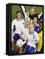 Portrait of a Female Soccer Team-null-Framed Stretched Canvas