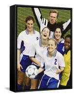 Portrait of a Female Soccer Team-null-Framed Stretched Canvas