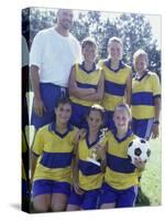 Portrait of a Female Soccer Team-null-Stretched Canvas