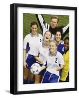 Portrait of a Female Soccer Team-null-Framed Photographic Print