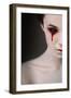 Portrait of a Female Vampire over Black Background-Lisa_A-Framed Premium Photographic Print