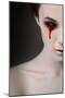 Portrait of a Female Vampire over Black Background-Lisa_A-Mounted Premium Photographic Print