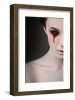 Portrait of a Female Vampire over Black Background-Lisa_A-Framed Photographic Print