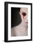 Portrait of a Female Vampire over Black Background-Lisa_A-Framed Photographic Print