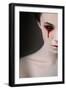 Portrait of a Female Vampire over Black Background-Lisa_A-Framed Photographic Print