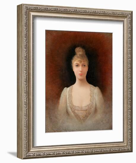 Portrait of a Flaxen-Haired Woman-Georges Croegaert-Framed Giclee Print