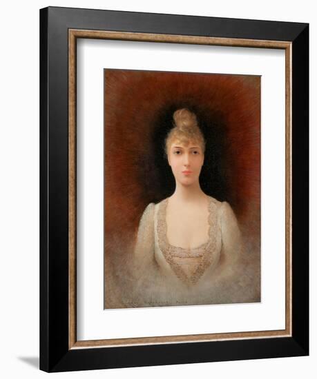 Portrait of a Flaxen-Haired Woman-Georges Croegaert-Framed Giclee Print