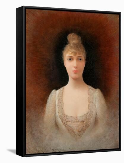 Portrait of a Flaxen-Haired Woman-Georges Croegaert-Framed Stretched Canvas