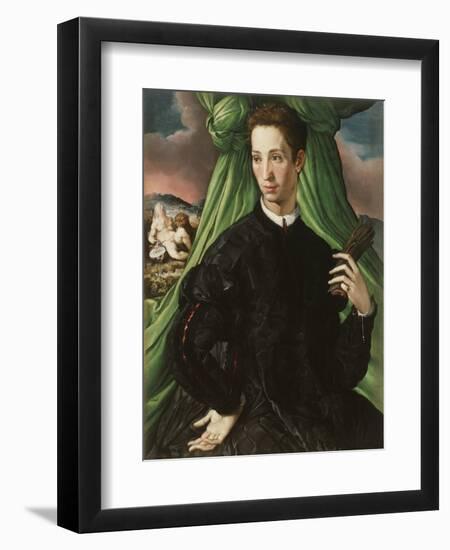 Portrait of a Florentine Nobleman 1546-1548, by Francesco Salviati, 1510–1563, Italian painting,-Francesco Salviati-Framed Art Print