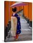 Portrait of a Geisha Holding an Ornate Umbrella at Fushimi-Inari Taisha Shrine, Honshu, Japan-Gavin Hellier-Stretched Canvas