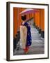 Portrait of a Geisha Holding an Ornate Umbrella at Fushimi-Inari Taisha Shrine, Honshu, Japan-Gavin Hellier-Framed Photographic Print