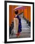 Portrait of a Geisha Holding an Ornate Umbrella at Fushimi-Inari Taisha Shrine, Honshu, Japan-Gavin Hellier-Framed Photographic Print