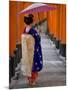 Portrait of a Geisha Holding an Ornate Umbrella at Fushimi-Inari Taisha Shrine, Honshu, Japan-Gavin Hellier-Mounted Photographic Print