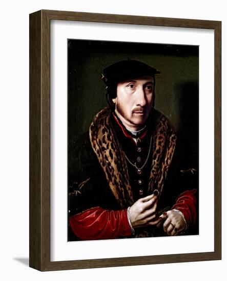 Portrait of a Gentleman, 16Th Century (Oil on Panel)-Ambrosius Benson-Framed Giclee Print
