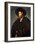 Portrait of a Gentleman, Half-Length, Wearing a Black Costume and a Black Hat-Giovanni de Busi Cariani-Framed Giclee Print