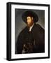 Portrait of a Gentleman, Half-Length, Wearing a Black Costume and a Black Hat-Giovanni de Busi Cariani-Framed Giclee Print