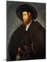 Portrait of a Gentleman, Half-Length, Wearing a Black Costume and a Black Hat-Giovanni de Busi Cariani-Mounted Giclee Print