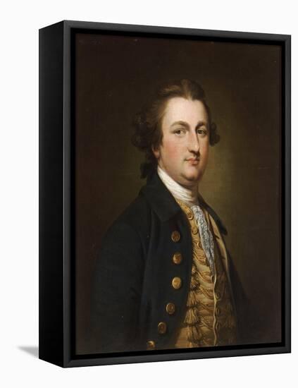 Portrait of a Gentleman, in a Blue Coat with a White Gold-Embroidered Waistcoat-Francis Cotes-Framed Stretched Canvas