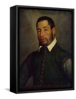 Portrait of a Gentleman in a Green Doublet and Chainmail Shirt, circa 1565-Giovanni Battista Moroni-Framed Stretched Canvas