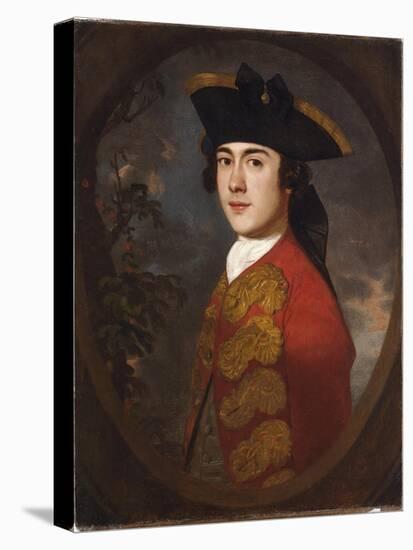 Portrait of a Gentleman in a Red Jacket-Sir Joshua Reynolds-Stretched Canvas