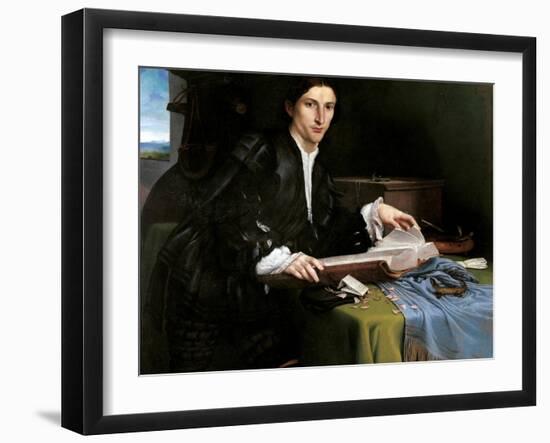 Portrait of a Gentleman in his Study-Lorenzo Lotto-Framed Art Print