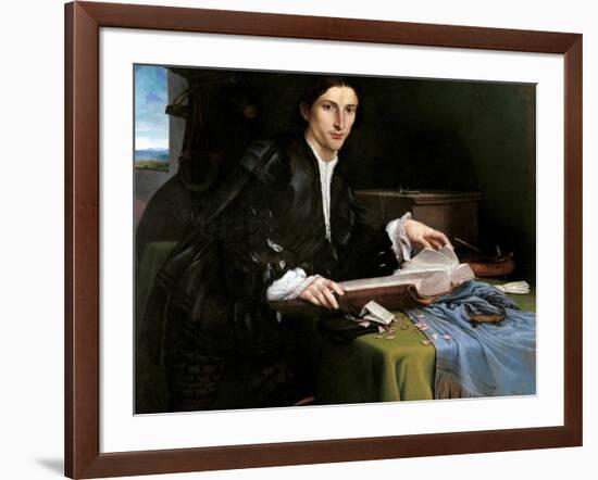 Portrait of a Gentleman in his Study-Lorenzo Lotto-Framed Art Print