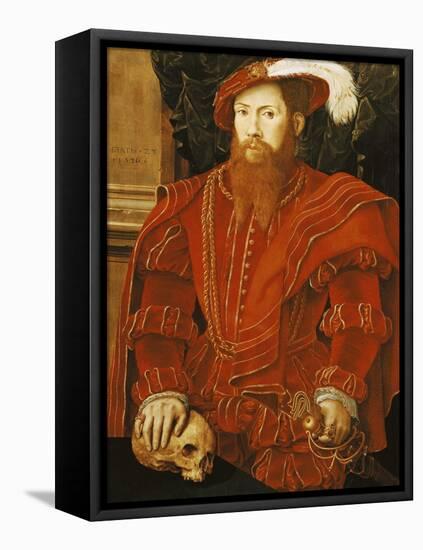 Portrait of a Gentleman of the English Court, 1546-Hans Eworth-Framed Stretched Canvas