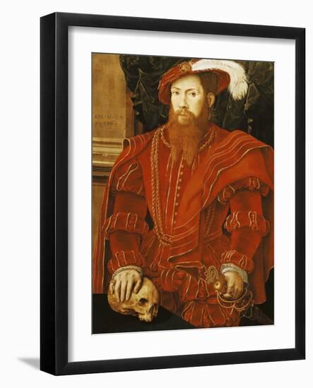 Portrait of a Gentleman of the English Court, 1546-Hans Eworth-Framed Giclee Print