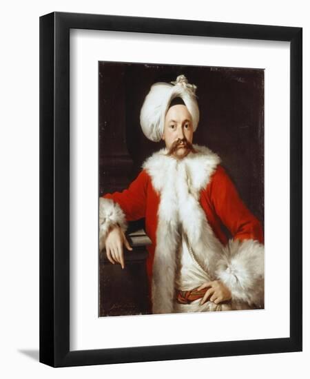 Portrait of a Gentleman Standing, Half-Length, in Oriental Costume-Andrea Soldi-Framed Giclee Print