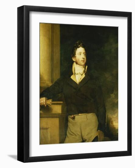 Portrait of a Gentleman, Standing, Three-Quarter Length, Wearing a Brown Jacket with White Jabot,…-William, II Hilton-Framed Giclee Print