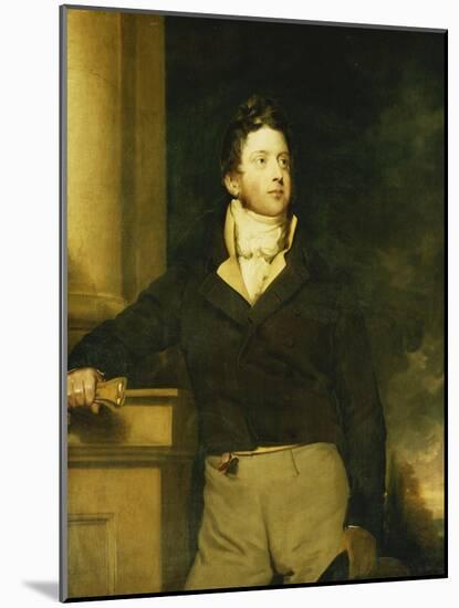 Portrait of a Gentleman, Standing, Three-Quarter Length, Wearing a Brown Jacket with White Jabot,…-William, II Hilton-Mounted Giclee Print