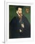 Portrait of a Gentleman, Traditionally Called a Member of the Dacre Family, 1571-George Gower-Framed Giclee Print