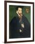 Portrait of a Gentleman, Traditionally Called a Member of the Dacre Family, 1571-George Gower-Framed Giclee Print