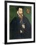 Portrait of a Gentleman, Traditionally Called a Member of the Dacre Family, 1571-George Gower-Framed Giclee Print