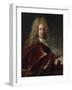 Portrait of a Gentleman, Wearing a Long Wig, Lace Jabot and Burgundy Cloak-Nicolas de Largilliere-Framed Giclee Print