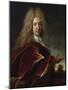 Portrait of a Gentleman, Wearing a Long Wig, Lace Jabot and Burgundy Cloak-Nicolas de Largilliere-Mounted Giclee Print