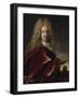 Portrait of a Gentleman, Wearing a Long Wig, Lace Jabot and Burgundy Colour Cloak-Nicolas de Largilliere-Framed Giclee Print