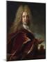 Portrait of a Gentleman, Wearing a Long Wig, Lace Jabot and Burgundy Colour Cloak-Nicolas de Largilliere-Mounted Giclee Print